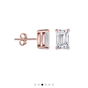 Elegant Rose Gold emerald cut Earrings